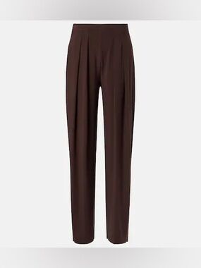 Norma Kamali High-Rise Jersey Wide-Leg Pants 29/XS in Brown Stretch Trouser
